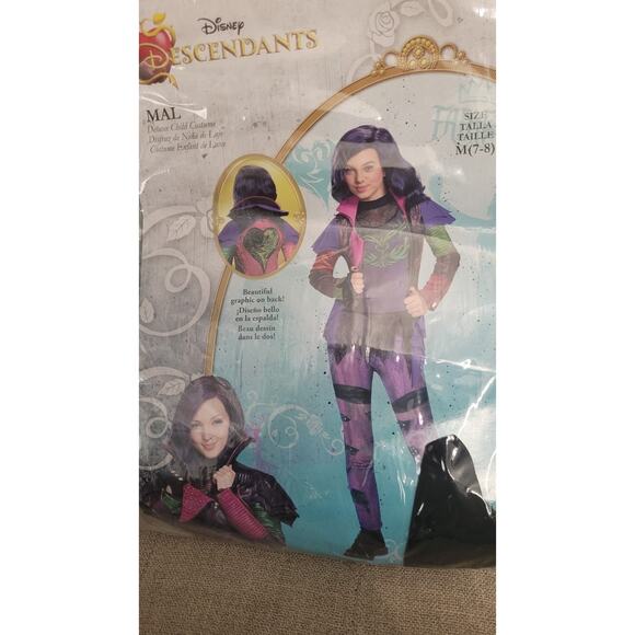 Disney Descendants Mal Deluxe Child Costume Size M (7-8) – Purple Outfit with... - Picture 2 of 3